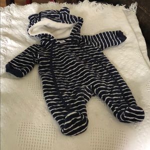Winter baby Nordstrom velour quilted newborn navy